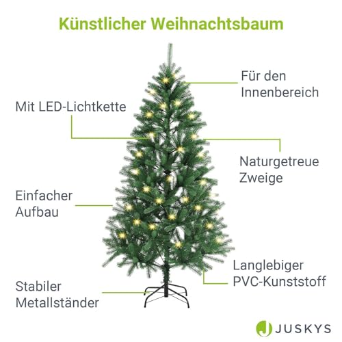 Juskys künstlicher Weihnachtsbaum 180 cm mit LED Beleuchtung & Ständer - 3