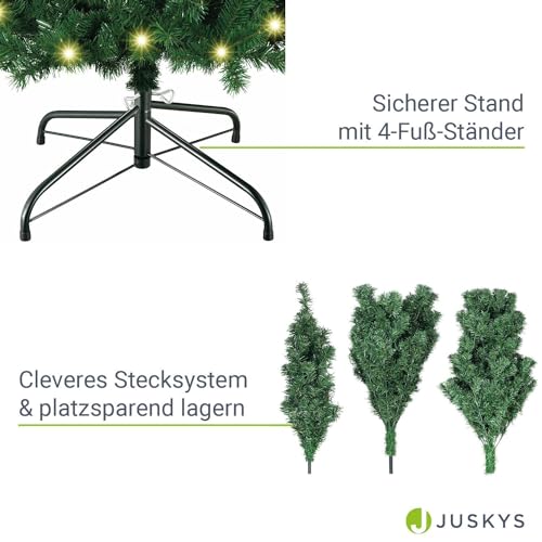 Juskys künstlicher Weihnachtsbaum 180 cm mit LED Beleuchtung & Ständer - 5