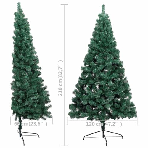 vidaXL halber künstlicher Weihnachtsbaum mit LED & Kugeln - 9