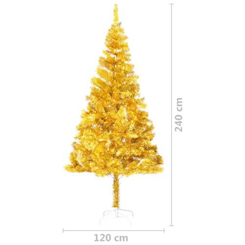 vidaXL goldener künstlicher Weihnachtsbaum mit LEDs & Kugeln - 4