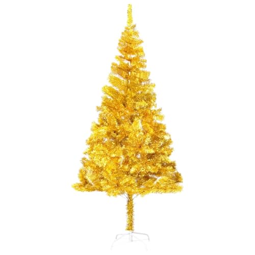 vidaXL goldener künstlicher Weihnachtsbaum mit LEDs & Kugeln - 2