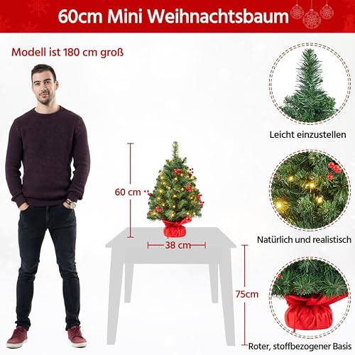 Yaheetech Mini-Weihnachtsbaum 60 cm - 3