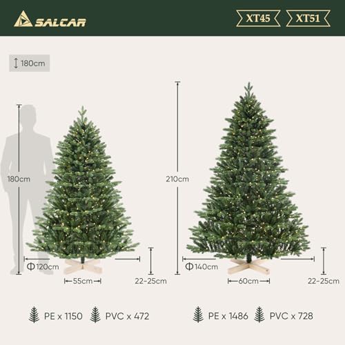 Salcar künstlicher Weihnachtsbaum mit Beleuchtung 180 cm - 6