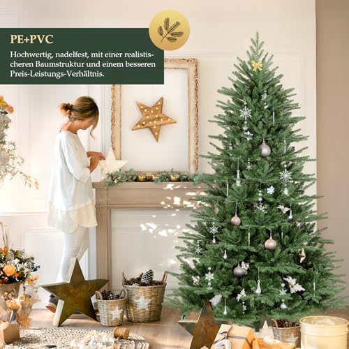 Salcar Weihnachtsbaum künstlich mit Holzständer aus PE Spritzguss & PVC - 3