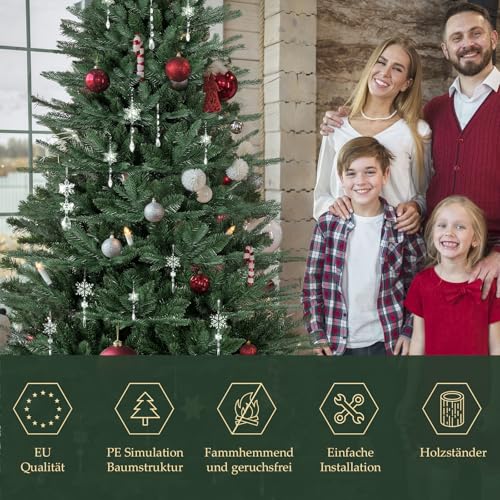 Salcar Weihnachtsbaum künstlich mit Holzständer aus PE Spritzguss & PVC - 5