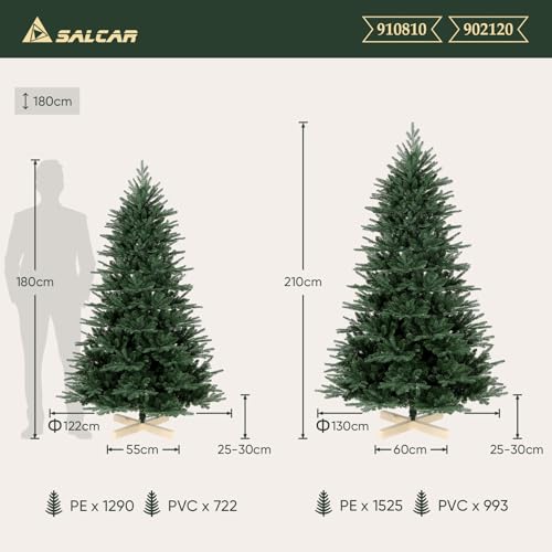Salcar Weihnachtsbaum künstlich mit Holzständer aus PE Spritzguss & PVC - 6