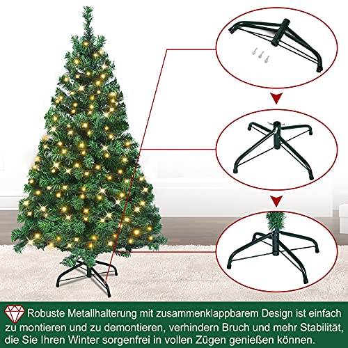 Aufun künstlicher Weihnachtsbaum mit Beleuchtung 250 LED warm-weiß - 4