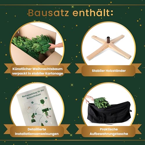 TreesHouse künstliche Nordmanntanne 150 cm mit Holzständer - 5