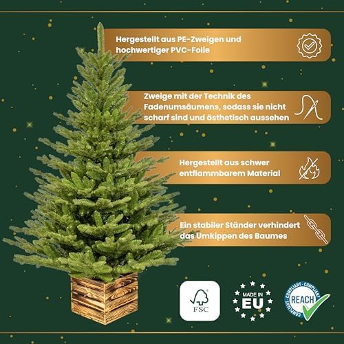 TreesHouse Fichte 150 cm mit Holzkisten-Ständer - 2