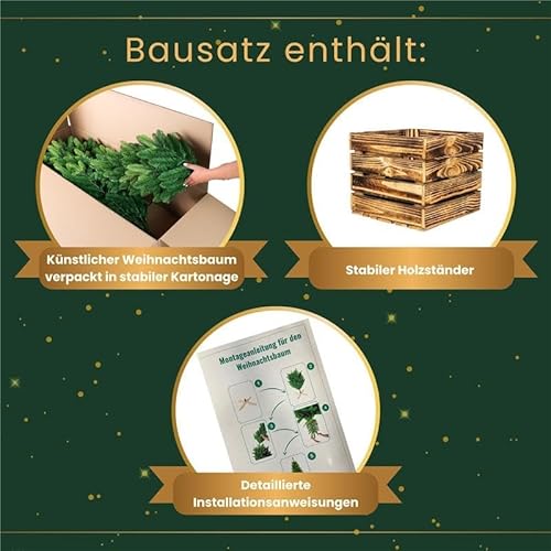 TreesHouse Fichte 150 cm mit Holzkisten-Ständer - 5