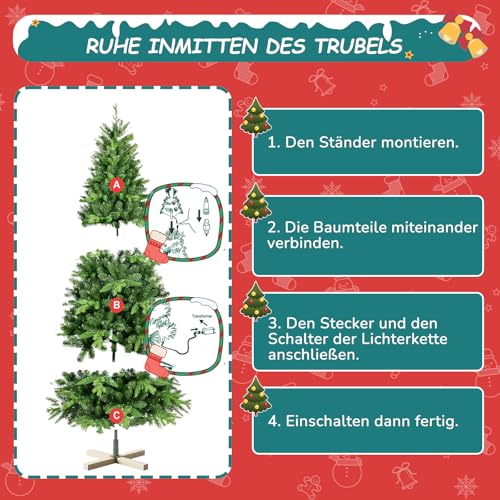 Soontrans Weihnachtsbaum mit Beleuchtung 180 cm - 8