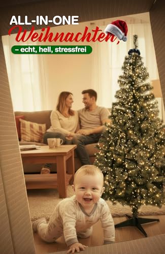 Menz künstlicher Weihnachtbaum (180cm) mit Lichterkette - 2