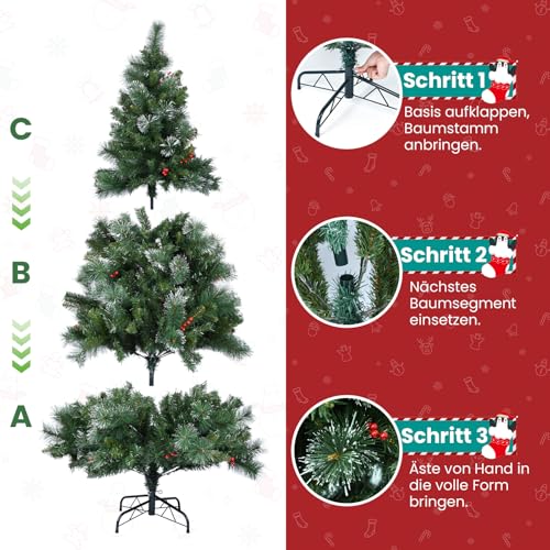 Yeaupe Pro Weihnachtsbaum mit Dekoration (180cm) - 4