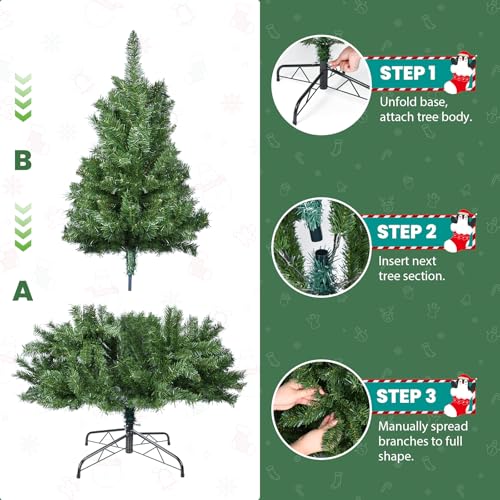 Yeaupe Pro Weihnachtsbaum mit Dekoration (150cm) - 5
