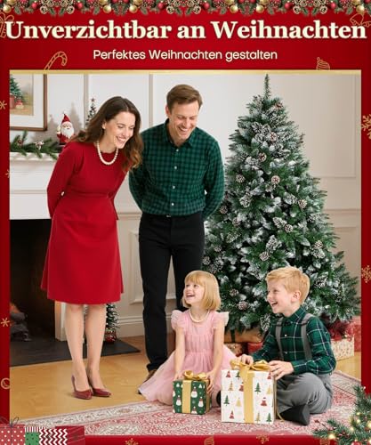Yorbay künstlicher Weihnachtsbaum mit Schnee & Ständer - 8