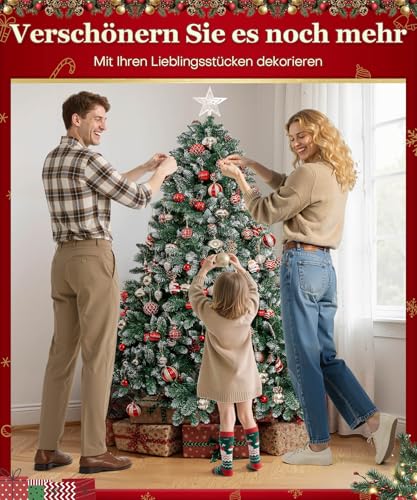 Yorbay künstlicher Weihnachtsbaum mit Schnee & Ständer - 9