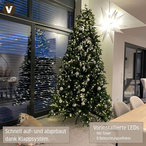Vivanno künstliche beleuchtete LED Premium Nordmanntanne - 2