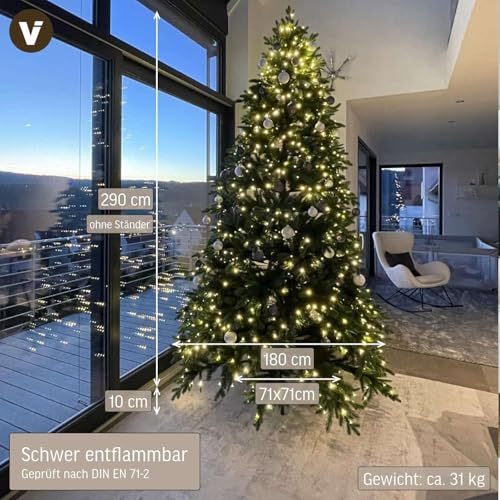Vivanno künstliche beleuchtete LED Premium Nordmanntanne - 3