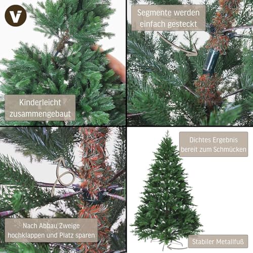 Vivanno künstliche beleuchtete LED Premium Nordmanntanne - 5