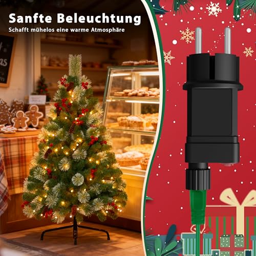 Hengmei geschmückter Weihnachtsbaum mit Beleuchtung & Zapfen - 7