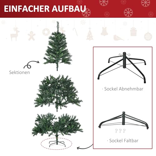 Homcom geschmückter Weihnachtsbaum mit Deko und 200 LEDs - 6