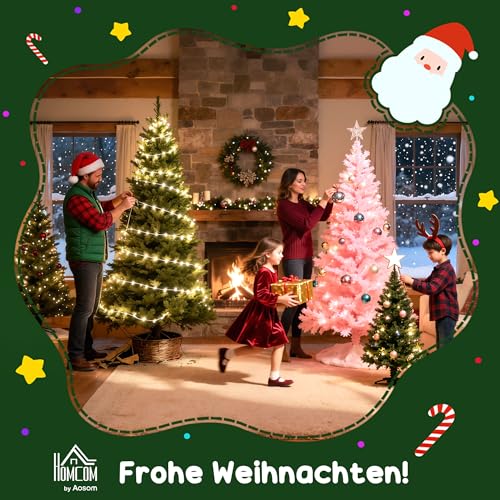 Homcom geschmückter Weihnachtsbaum mit Deko und 200 LEDs - 9