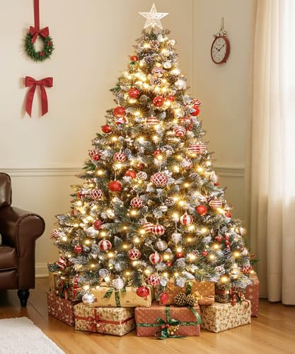 Yorbay künstlicher Weihnachtsbaum mit Beleuchtung und weißem Schnee - 5