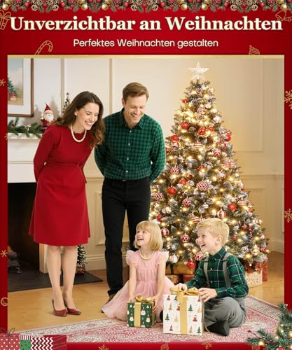 Yorbay künstlicher Weihnachtsbaum mit Beleuchtung und weißem Schnee - 7