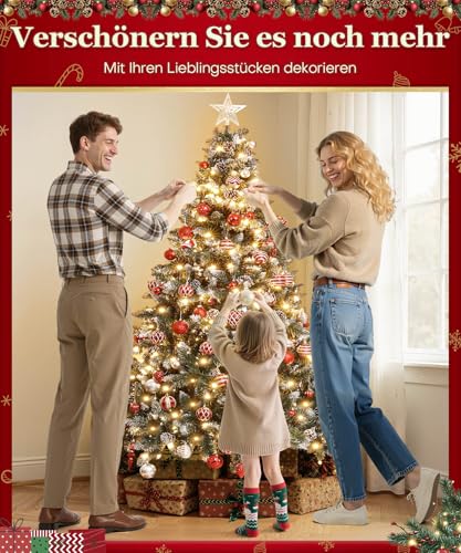 Yorbay künstlicher Weihnachtsbaum mit Beleuchtung und weißem Schnee - 8