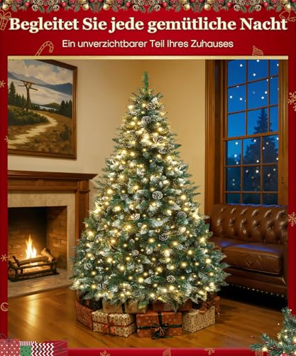 Yorbay künstlicher Weihnachtsbaum mit Beleuchtung und weißem Schnee - 9
