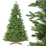 FairyTrees Weihnachtsbaum künstlich NORDMANNTANNE Edel, Material PU und PVC, inkl. Holzständer, FT25-180