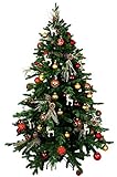 Weihnachtsbaum mit Deko Set Classic-Style 180 rot/gold geschmückt