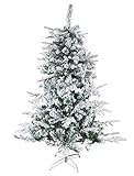 Hiskøl 240 cm Schnee-Effekt Schneebeflockt ca. 1686 Astspitzen Künstlicher Weihnachtsbaum Tannenbaum Christbaum inklusive Christbaumständer, grün