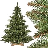FAIRYTREES künstlicher Weihnachtsbaum NORDMANNTANNE, grüner Stamm, Material PVC, inkl. Holzständer, 180cm, FT14-180