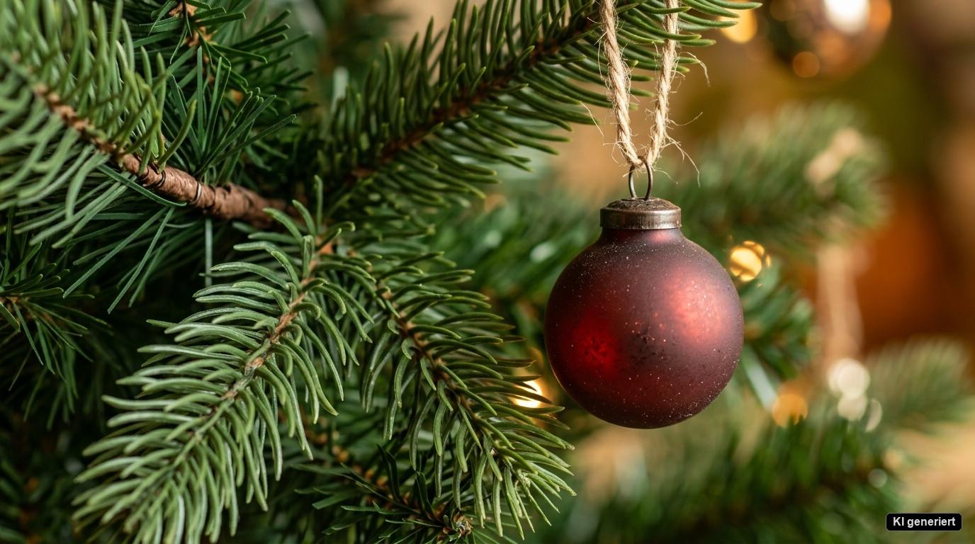 Künstliche Weihnachtsbäume 170 cm Nadelkleid im Detail mit naturgetreuen Spritzguss-Zweigen und mattem Baumschmuck Künstliche Weihnachtsbäume 170 cm Nadelkleid im Detail mit naturgetreuen Spritzguss-Zweigen und mattem Baumschmuck