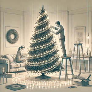 Die Ausarbeitung der Zweige und Äste eines künstlichen Weihnachtsbaums ist besonders wichtig, damit der Tannebaum seinen vollen Glanz entfallen kann